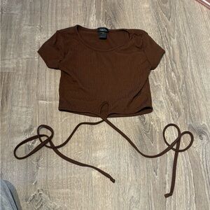 Rue21 Chocolate Ribbed Crop Top